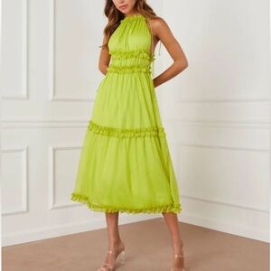 Green Halter Maxi Dress